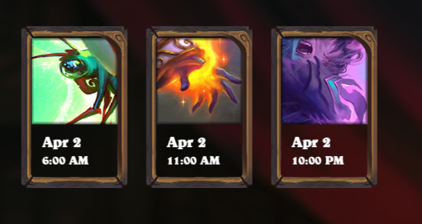 Card reveal schedule for April 2.