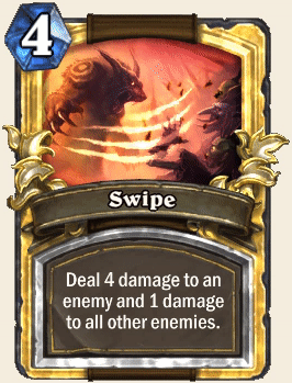 A golden Swipe. Note the brown ribbons, indicating a druid card.