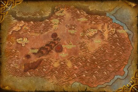Map of the Badlands in World of Warcraft: Cataclysm
