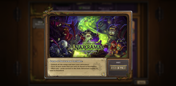 Purchase screen for Curse of Naxxramas