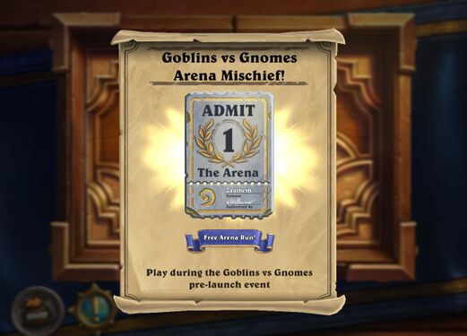 Trade Prince Gallywix's gift to the player - one Arena ticket