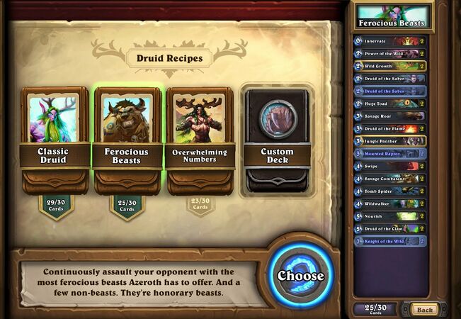 Creating a Druid deck, prior to Patch 21.0.0.88998