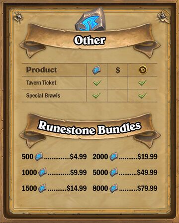Arena, Duels and Tavern Brawl & List of Runestone bundles