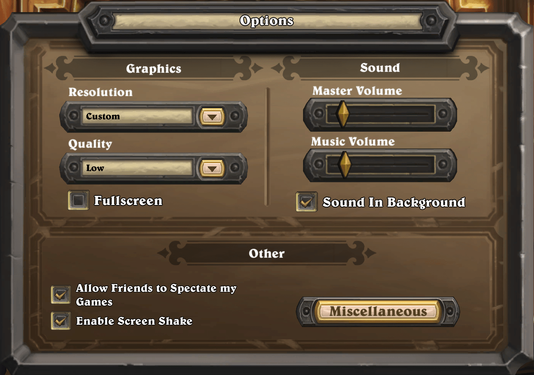 The Options menu prior to Patch 23.2.0.137922