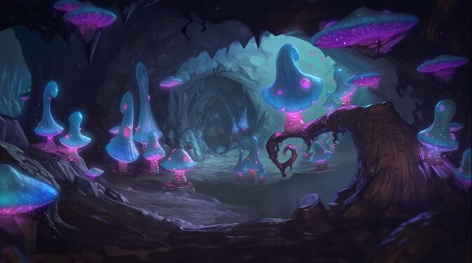 Inconspicuous mushroom caverns