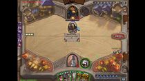 An early version of the game's interface, featuring Tyrande Whisperwind and Tirion Fordring heroes, and what appears to be a Dalaran battlefield