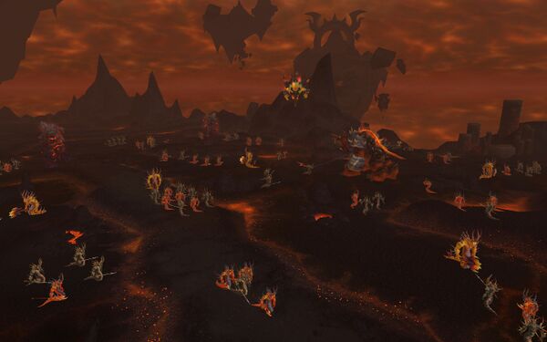 The Molten Front, one area of the Firelands, in World of Warcraft