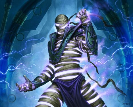 Artwork of Timeline Witness, which appears to depict Nexus-Prince Shaffar in the WoW TCG