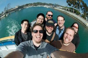 An embryonic Team 5 on a trip in early 2009[39]